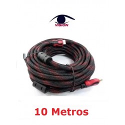 Cable HDMI a HDMI reforzado - 14 + 1 - CCS - 1.4v - 1080P - 3D - mallado y con filtro de 10 metros - HDMI10M-S3 - Vision  (Cod:8760)